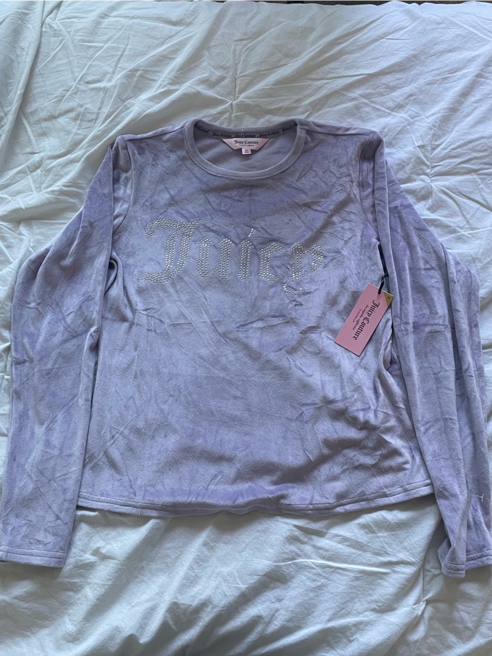 Juicy Couture Lilac Velour Long Sleeve Top